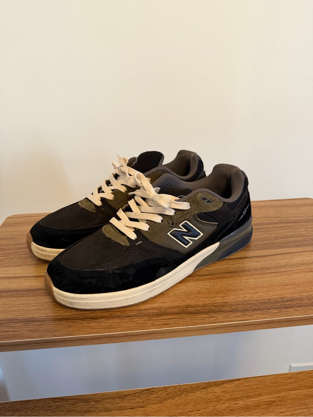 New Balance Reynolds Numeric Men's Black Suede Trainer with Cream Accents 11.5